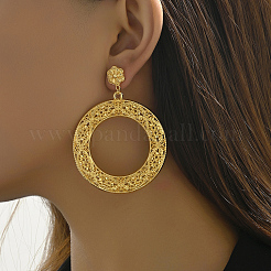 Alloy Circle Hollow Stud Earrings&nbsp;OL8741