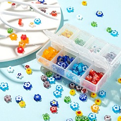 8 Colors Handmade Millefiori Glass Bead Strands&nbsp;LAMP-LS0001-13