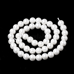 Shell Pearl Beads Strands&nbsp;X-BSHE-S301-8mm-04
