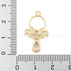 Rack Plating Brass Micro Pave Clear Cubic Zirconia Pendants&nbsp;KK-F089-10G