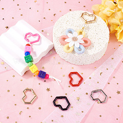 6Pcs Heart Alloy Spring Gate Rings&nbsp;FIND-TA0011-14C