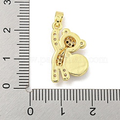 Rack Plating Brass Cubic Zirconia Pendants&nbsp;KK-M291-17G