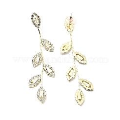 Clear Cubic Zirconia & Crystal Rhinestone Long Dangle Stud Earrings&nbsp;LS-EJEW-C037-06C-LG