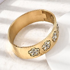 304 Stainless Steel Pave Clear Cubic Zirconia Hinged Bangles for Women&nbsp;BJEW-Z166-02G