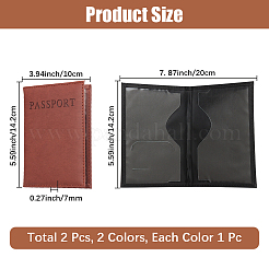2Pcs 2 Colors PU Leather Passport Cover&nbsp;OFST-CL0001-10B