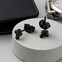 12Pcs 3 Colors Brass Stud Earrings&nbsp;EJEW-GO0003-10