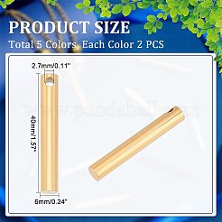 10Pcs 5 Colors 304 Stainless Steel Pendants&nbsp;STAS-UN0039-54
