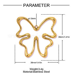 Hollow 304 Stainless Steel Pendants&nbsp;STAS-OY016-33G