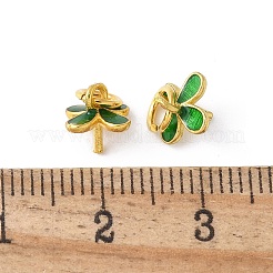 Brass Enamel Eye Pin Peg Bails&nbsp;KK-K399-13G