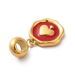 Ion Plating(IP) 304 Stainless Steel Enamel European Dangle Charms&nbsp;STAS-G308-29G-01