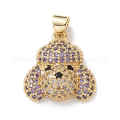 Brass Micro Pave Cubic Zirconia Pendants&nbsp;KK-M240-12