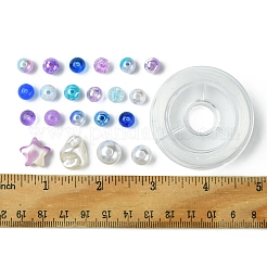 DIY Round Acrylic & ABS Plastic Imitation Pearl Beads Bracelets Jewelry Making Kits&nbsp;DIY-FS0007-42