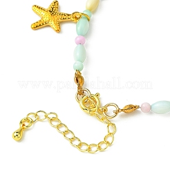 Starfish & Shell & Cross Alloy Charm Bracelet&nbsp;BJEW-FS00016