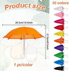 10Pcs 10 Colors Mini Polyester Doll Umbrella&nbsp;AJEW-GO0001-93