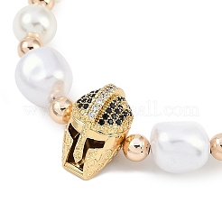 Rack Plating Brass Micro Pave Cubic Zirconia Charm Bracelets&nbsp;BJEW-P341-13G-02