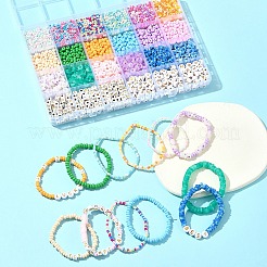 DIY Donut Glass & Acrylic Beads Bracelets Making Kits&nbsp;DIY-FS0007-68