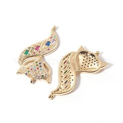 Brass Micro Pave Cubic Zirconia Links Connectors&nbsp;ZIRC-L090-021G