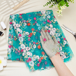 Polyester Flower Embroidered Lace Fabric&nbsp;OCOR-BC0005-52A