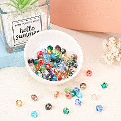 100Pcs 10 Colors Transparent Glass Beads Strands&nbsp;GLAA-TA0001-40