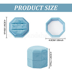 Octagon Velvet Ring Boxes&nbsp;VBOX-WH0011-09