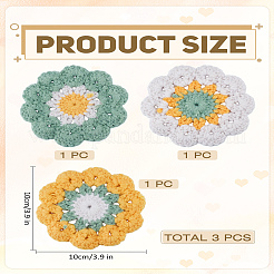 3Pcs 3 Colors Polyester Coaster&nbsp;AJEW-LP0006-29