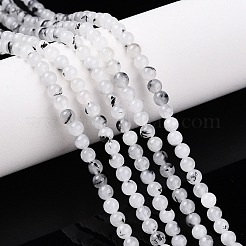 Dyed Natural White Jade Beads Strands&nbsp;G-T140-4mm-A02