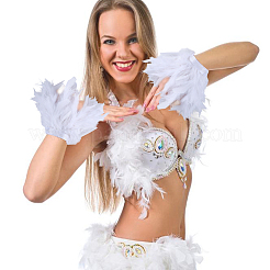 Rooster Feather Trim Clothing Cuffs Decoration&nbsp;AJEW-WH0696-197B