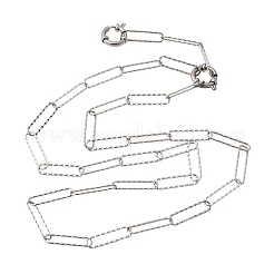 5MM 201 Stainless Steel Textured Paperclip Chain Necklaces for Unisex&nbsp;NJEW-K302-14P