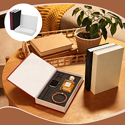 3Pcs 3 Colors Book Shaped Linen Magnetic Storage Boxes&nbsp;CON-GW0001-04