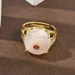 Brass Micro Pave Cubic Zirconia(Random Color) Cuff Open Rings&nbsp;RJEW-D347-02G-07