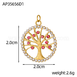 304 Stainless Steel Micro Pave Cubic Zirconia Pendants&nbsp;STAS-OY005-96G
