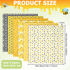 6Pcs 6 Styles Polyester Cotton Fabric&nbsp;DIY-WH0308-688