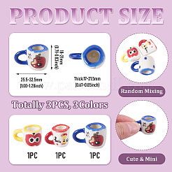 3Pcs 3 Colors Handmade Porcelain Mug Cup Decoration&nbsp;PORC-TA0001-59