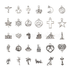 120Pcs 30 Style Tibetan Style Alloy Pendants&nbsp;FIND-KS0001-19