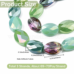 3 Strands Electroplate Glass Beads Strands&nbsp;EGLA-PA0001-25A