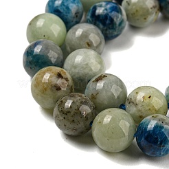 Natural Blue Azurite in Calcite Beads Strands&nbsp;G-NH0003-F01-02