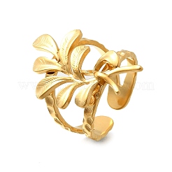 304 Stainless Steel Open Cuff Ring for Women&nbsp;RJEW-A053-06G-10