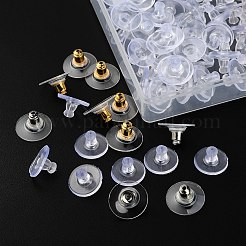 200Pcs 3 Style Brass & Plastic Ear Nuts&nbsp;KK-YW0001-65