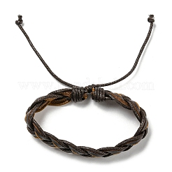 6Pcs 6 Style Adjustable Braided Imitation Leather Cord Bracelet Set with Waxed Cord for Men&nbsp;BJEW-F458-10