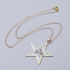 Epoxy Resin Pendant Necklaces&nbsp;NJEW-JN02481-M