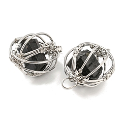 Natural Black Tourmaline Pendants&nbsp;G-H293-03P-02
