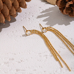 304 Stainless Steel Tassel Stud Earrings&nbsp;SD2801