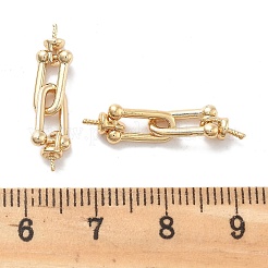 Brass Hook Clasps&nbsp;KK-M102-45G
