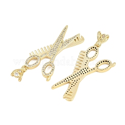 Brass Micro Pave Cubic Zirconia Pendants&nbsp;KK-D005-07G