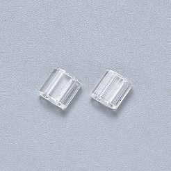 FGB 2-Hole Transparent Glass Seed Beads&nbsp;X-SEED-S031-L-001