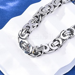 304 Stainless Steel Byzantine Chain Bracelets for Women Men&nbsp;BJEW-R018-22P-01