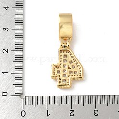 Brass Clear Cubic Zirconia European Dangle Charms&nbsp;KK-R003-01G-04