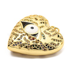 Rack Plating Brass Micro Pave Cubic Zirconia Pendants&nbsp;KK-C026-16G-02