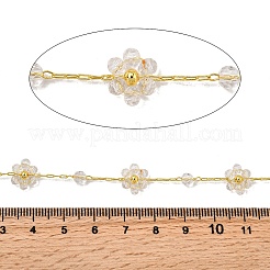 Brass Flower Link Chains&nbsp;CHC-H114-08G-02