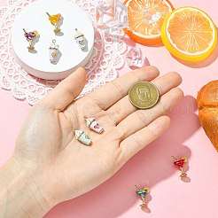 8Pcs 8 Styles Cocktail/Ice Cream Alloy Enamel Pendants&nbsp;ENAM-CJ0007-37